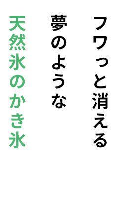 フワっと消える夢のような天然氷のかき氷